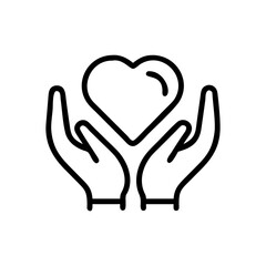 Charity Hand Heart Icon Design


