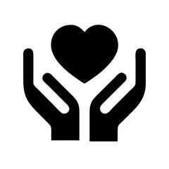Charity Hand Heart Icon Design

