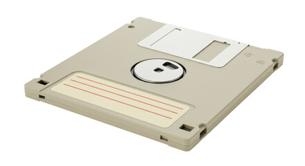 Isolated Beige Vintage Floppy Disk