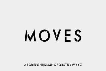Moves Font is a modern and sleek typeface with unique circular cuts, perfect for contemporary branding, fashion, and tech projects looking for a stylish, minimalistic touch.