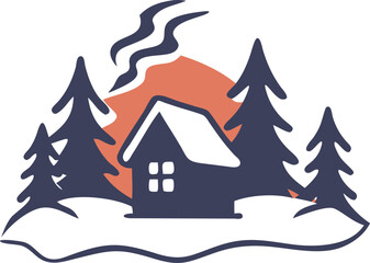 Naklejka premium house in winter