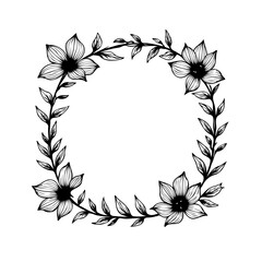 Elegant botanical wreath illustration for invitation or decoration purpose
