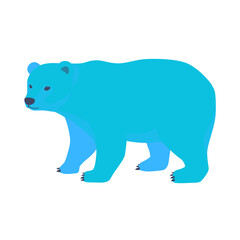 Cute cartoon polar bear cub is a wild mammal animal, a illustration in nature art design