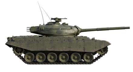Isolated Camouflage Tank Military Armored Vehicle