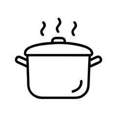 Cooking Pot with Steam Icon Design