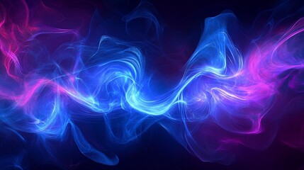 Fototapeta premium Abstract Wave of Light with Blue and Pink Glowing Energy Flowing