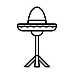 Sombrero Hat with Stand Icon Design