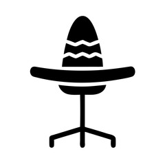Sombrero Hat with Stand Icon Design
