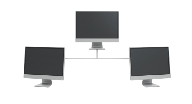 Isolated Network of Three Computer Monitors