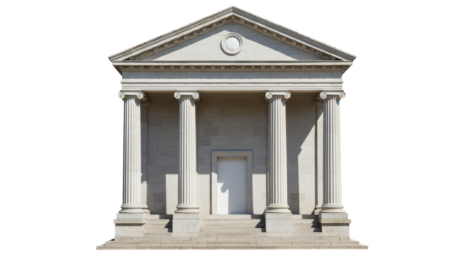 Isolated Classical Building Facade with Columns