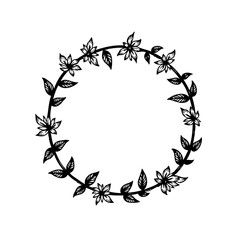 Elegant floral wreath design ideal for decorative elements and invitations
