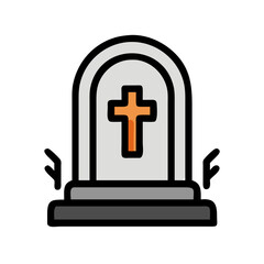 Obraz premium Graveyard Tombstone Icon Design