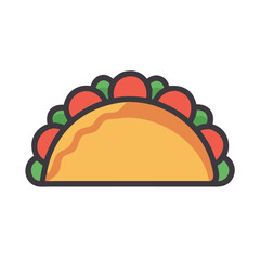 Traditional Taco Shell Icon Design