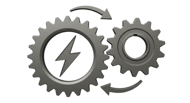 Isolated Gear Mechanism Rotation Energy Power