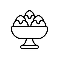 Traditional Dessert Bowl Icon Design
