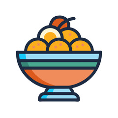 Traditional Dessert Bowl Icon Design