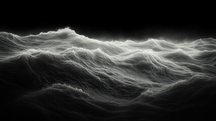 Abstract Grayscale Undulating Landscape with Textured Surface