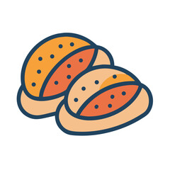 Mexican Bread Roll Icon Design