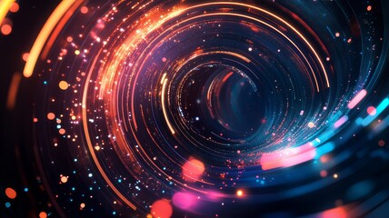 Fototapeta premium Abstract Digital Wave of Light and Particles