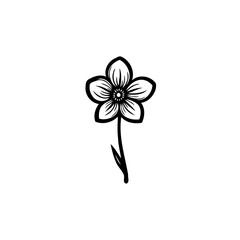 Elegant floral outline, a simple botanical illustration for creative designs