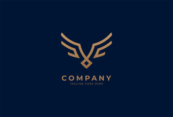 Initial Y Wing Logo, minimalist letter Y with Wing design logo, vector illustration