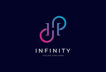 Infinity Logo, Letter H with Infinity combination, suitable for technology brand and company logo design, vector illustration