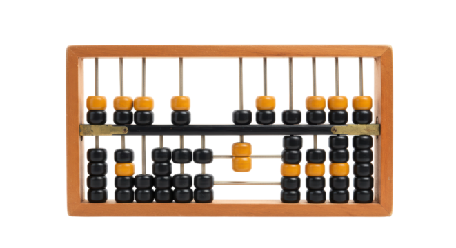 Isolated Abacus Ancient Counting Tool Calculation