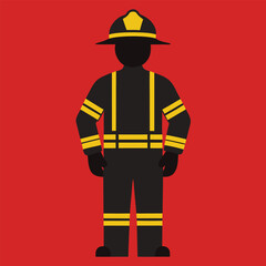Firefighter silhouette vector illustration
