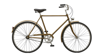 Isolated Brown Vintage Bicycle with Chrome Accents