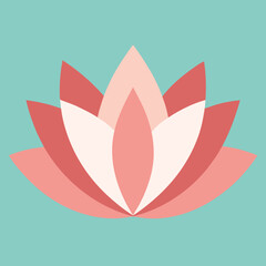 Obraz premium Abstract vector illustration of a floral lotus design with leaf and butterfly elements in a colorful spring pattern