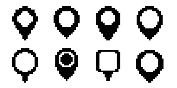 location icon pixel. Map pin pixel