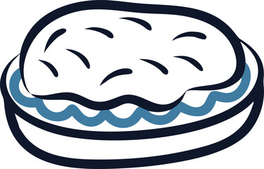 Hand drawn vector illustration of tasty apple, sweet ice cream, and bakery apple pie are fresh food design elements