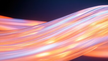 Abstract Light Trails With Orange And Blue Particles