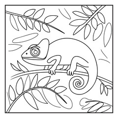 Jungle Background Coloring Page, Coloring Page for Kids