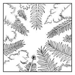 Tropical Jungle Coloring Illustration, Coloring Page for Kids