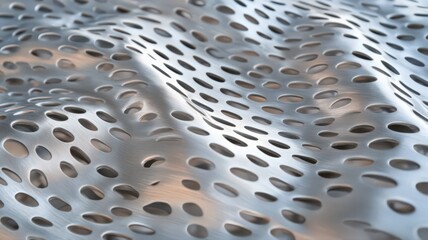 Abstract Metallic Background with Wave Pattern and Oval Cutouts