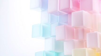 Soft Pastel Blocks Stacked in a Dreamy Arrangement with Light Background