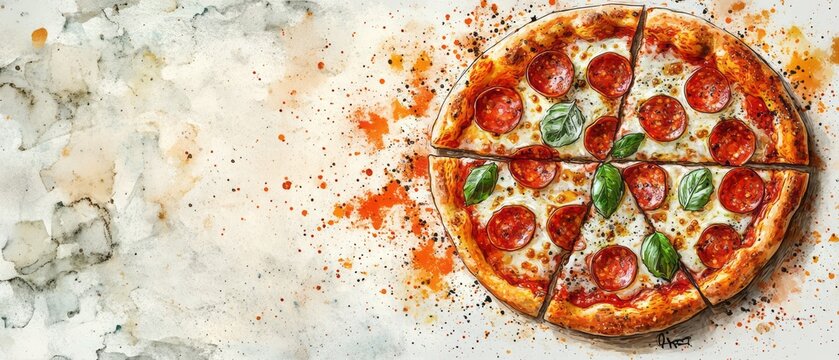 A colorful pizza artfully sliced and ready to eat.