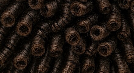 Dark Brown Curly Hair Texture: A Close-Up View of Tight, Defined Curls