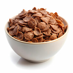 Obraz premium cocoa crunch cornflakes on white background