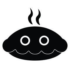 This vector illustration features a funny cartoon fish and a black and white shark, alongside a burning fish design