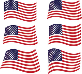 United States flag waving. Vector illustration