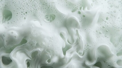 Abstract Pale Green Foam Texture with Swirling Bubbles