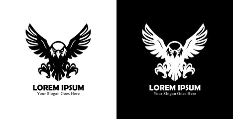 Logo design in the form of an eagle hunting