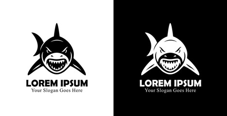Logo design in the form of a shark hunting its prey