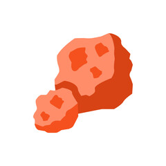 Illustration of two orange sponge like formations with irregular shapes and textured surfaces on white backdrop