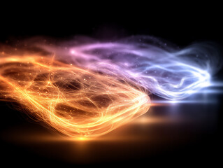 a digital rendering showing abstract particles moving between two partially visible smartphones, illustrating the flow of information in a connected world.