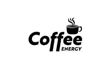silhouette coffee energy icon logo design vector illustration for shop, business and company isolated on white