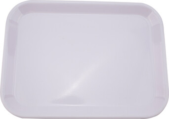 White plastic tray on transparent background. PNG