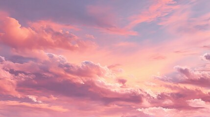 Fototapeta premium Pastel Sunset Sky with Soft Clouds in Gentle Focus and Dreamy Tones